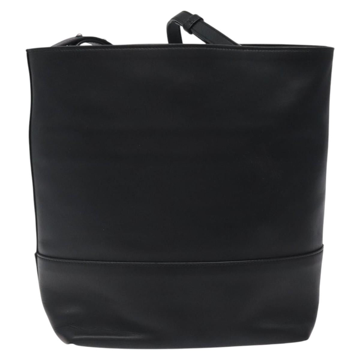 BOTTEGA VENETA Shoulder Bag Leather Black Auth 122220