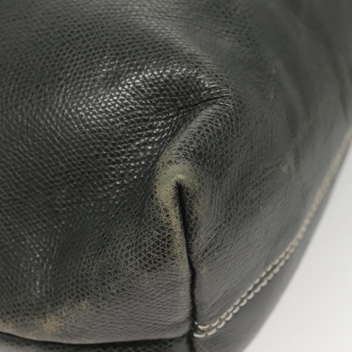 LOEWE Anagram Tote Bag Leather Khaki Gold Auth 122221