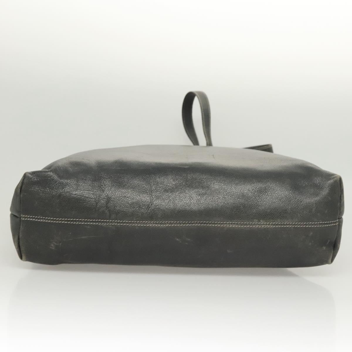 LOEWE Anagram Tote Bag Leather Khaki Gold Auth 122221