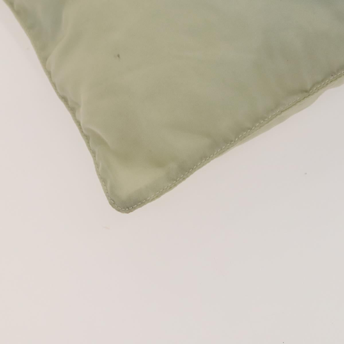 PRADA Shoulder Bag Nylon Cream Silver Auth 122252