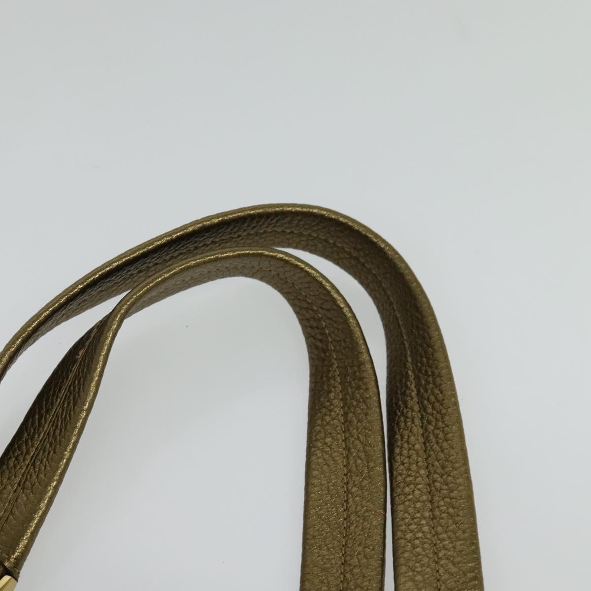 CARTIER Chain Ladonia Shoulder Bag Leather Gold Auth 122265