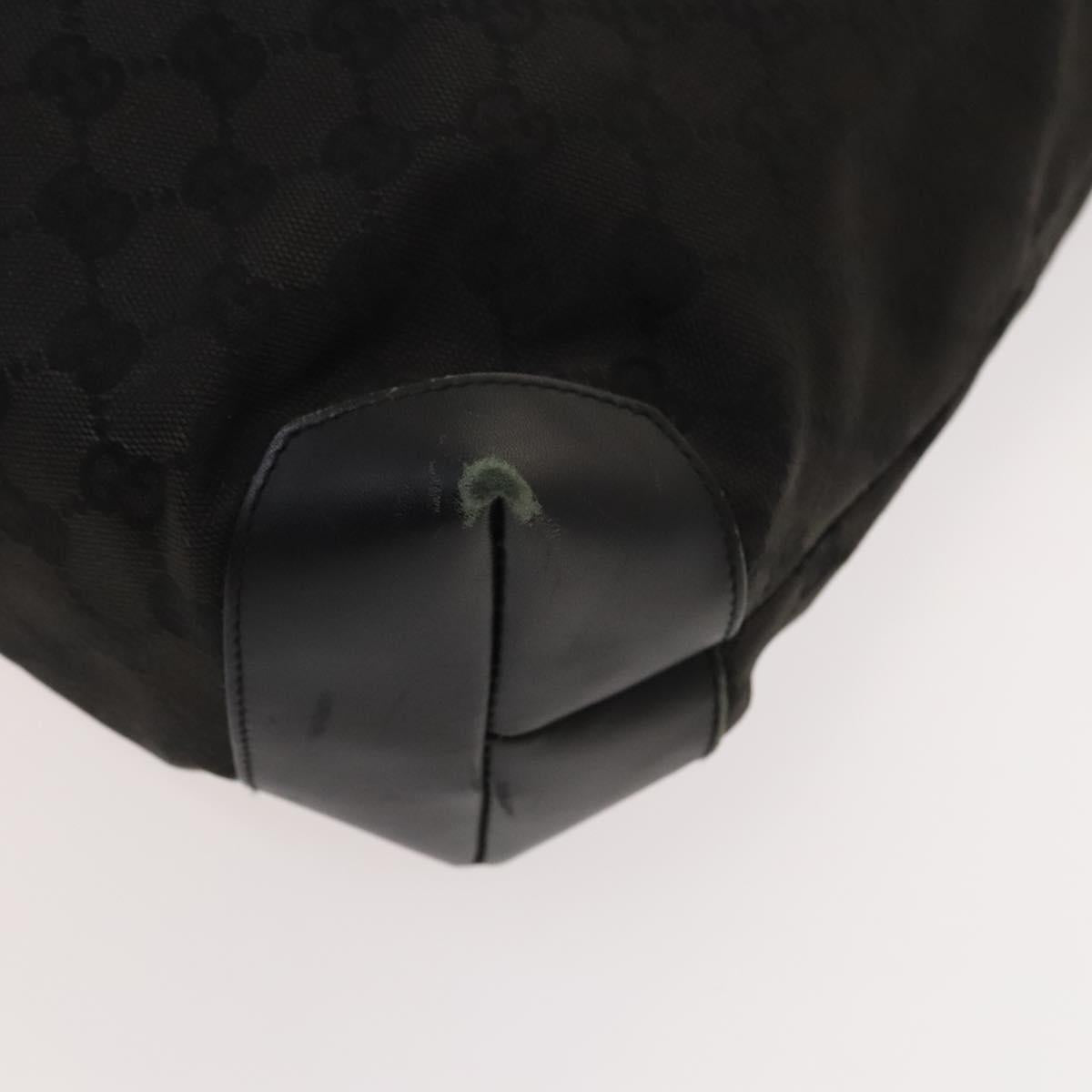GUCCI GG Canvas Tote Bag Black Silver 28892 Auth 122266