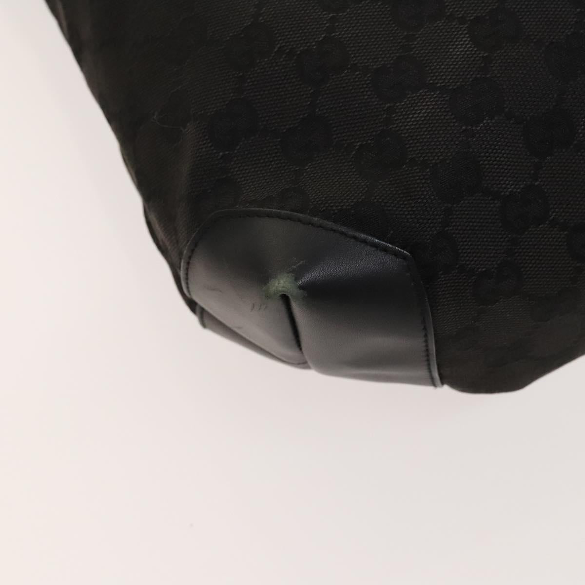 GUCCI GG Canvas Tote Bag Black Silver 28892 Auth 122266