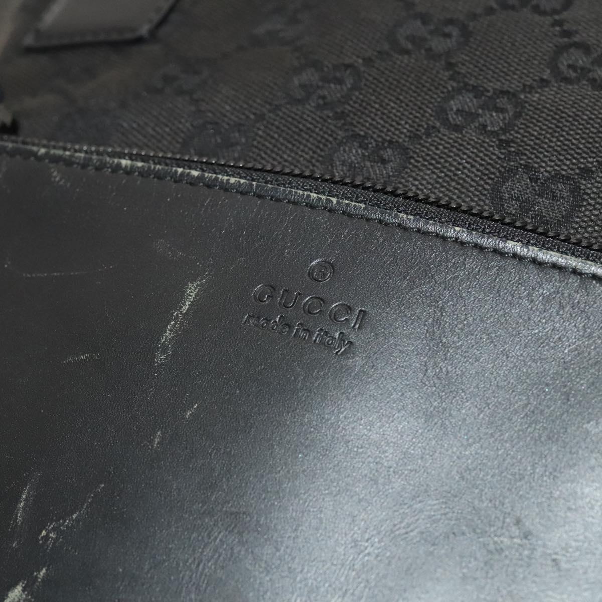 GUCCI GG Canvas Tote Bag Black Silver 28892 Auth 122266