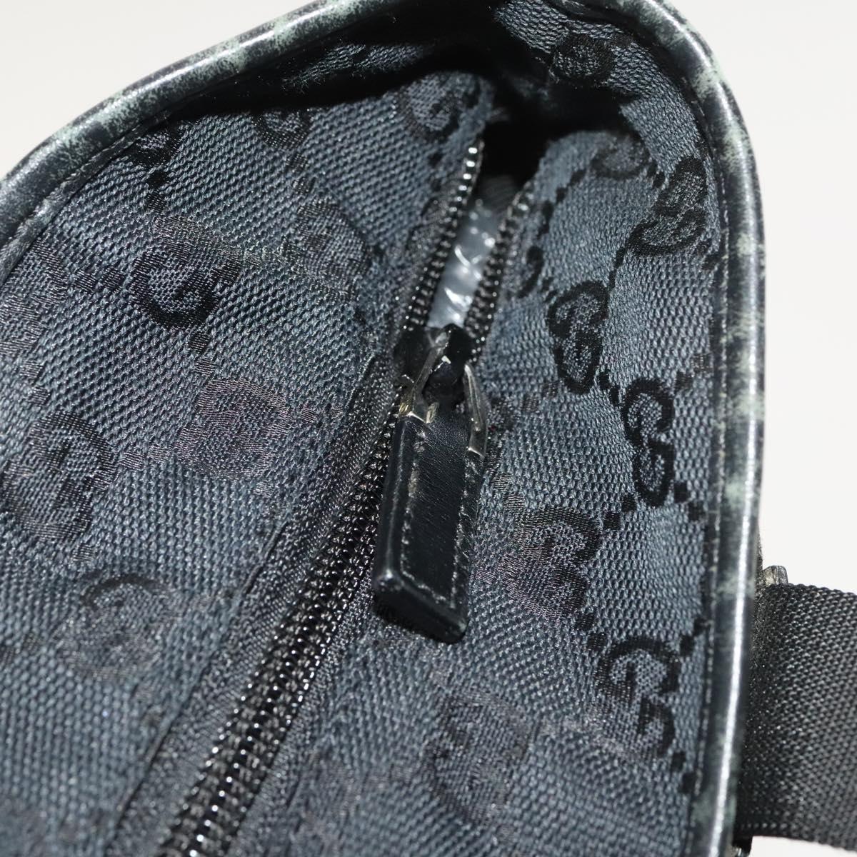 GUCCI GG Canvas Tote Bag Black Silver 28892 Auth 122266