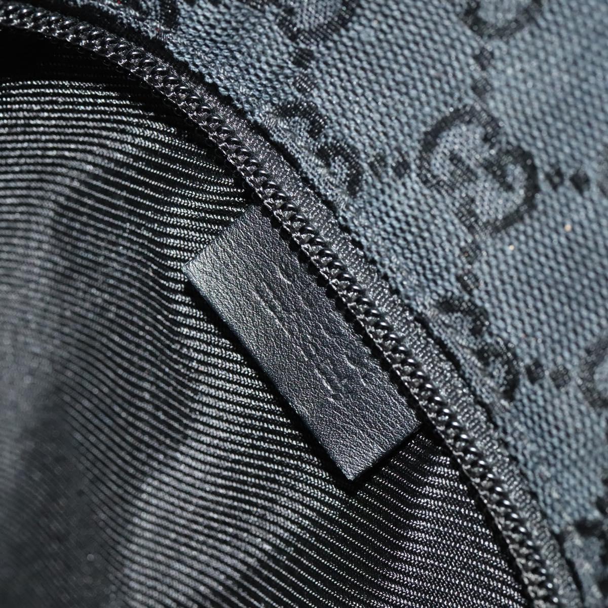 GUCCI GG Canvas Tote Bag Black Silver 28892 Auth 122266
