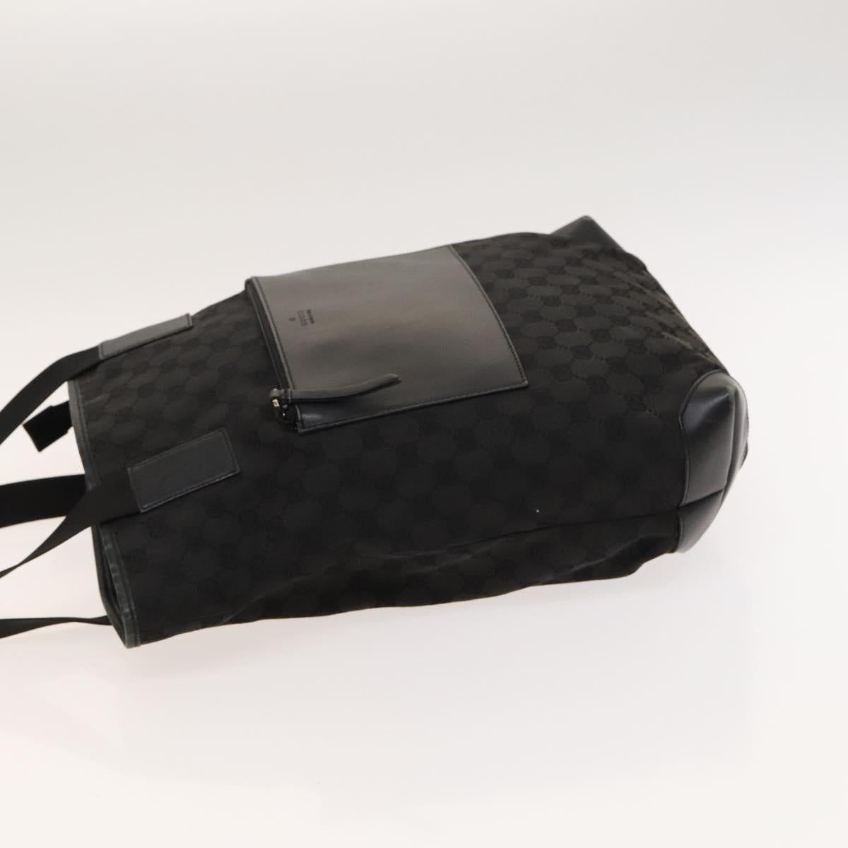 GUCCI GG Canvas Tote Bag Black Silver 28892 Auth 122266