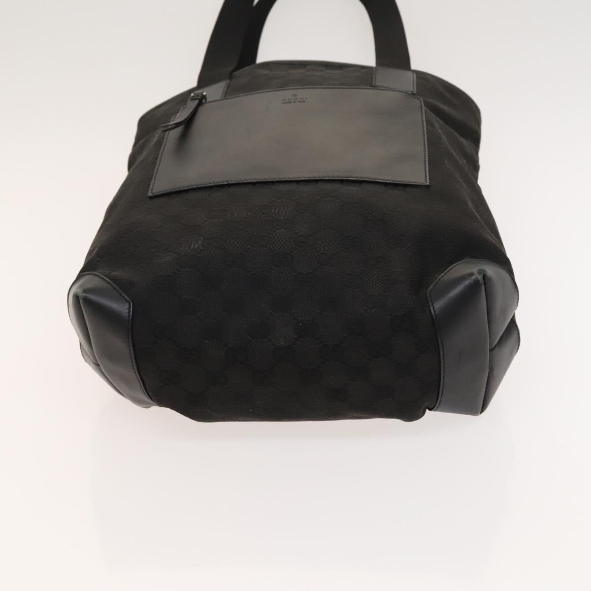 GUCCI GG Canvas Tote Bag Black Silver 28892 Auth 122266