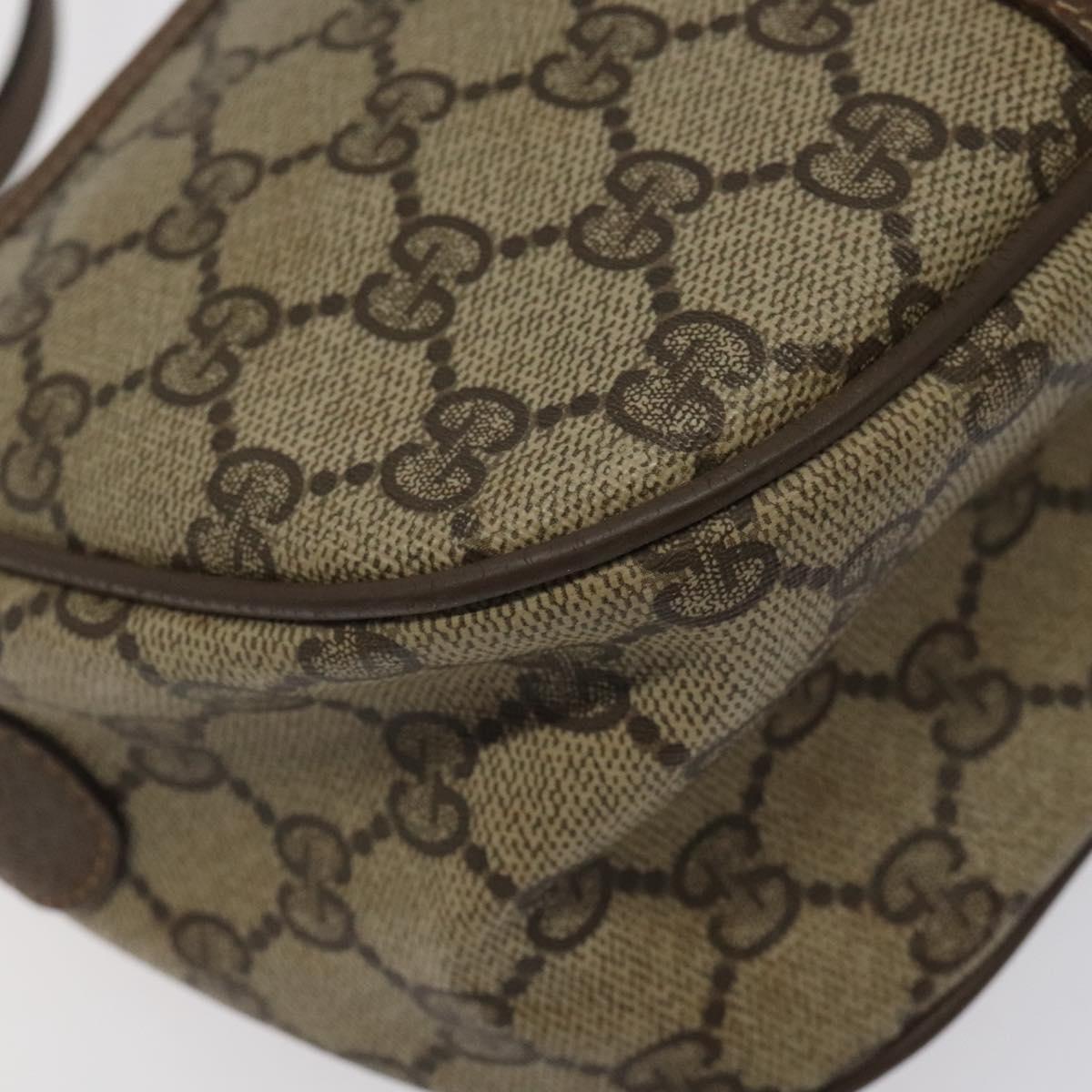 GUCCI GG Supreme Web Sherry Line Bag PVC Beige Gold 89 02 032 Auth 122271