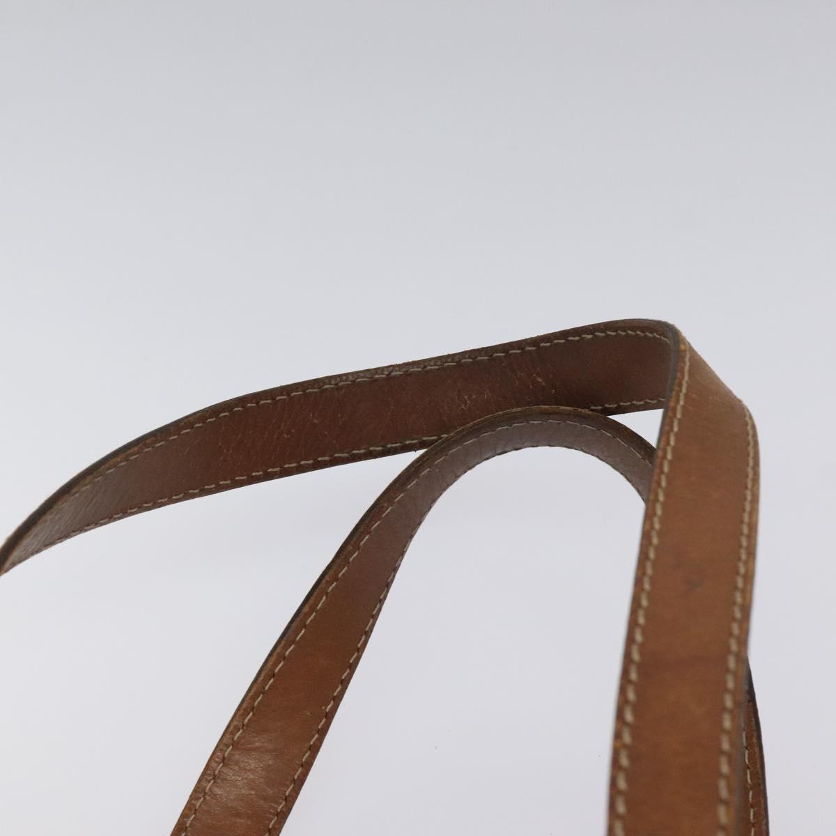 CELINE Macadam Canvas Hand Bag PVC Leather Brown Gold Auth 122273