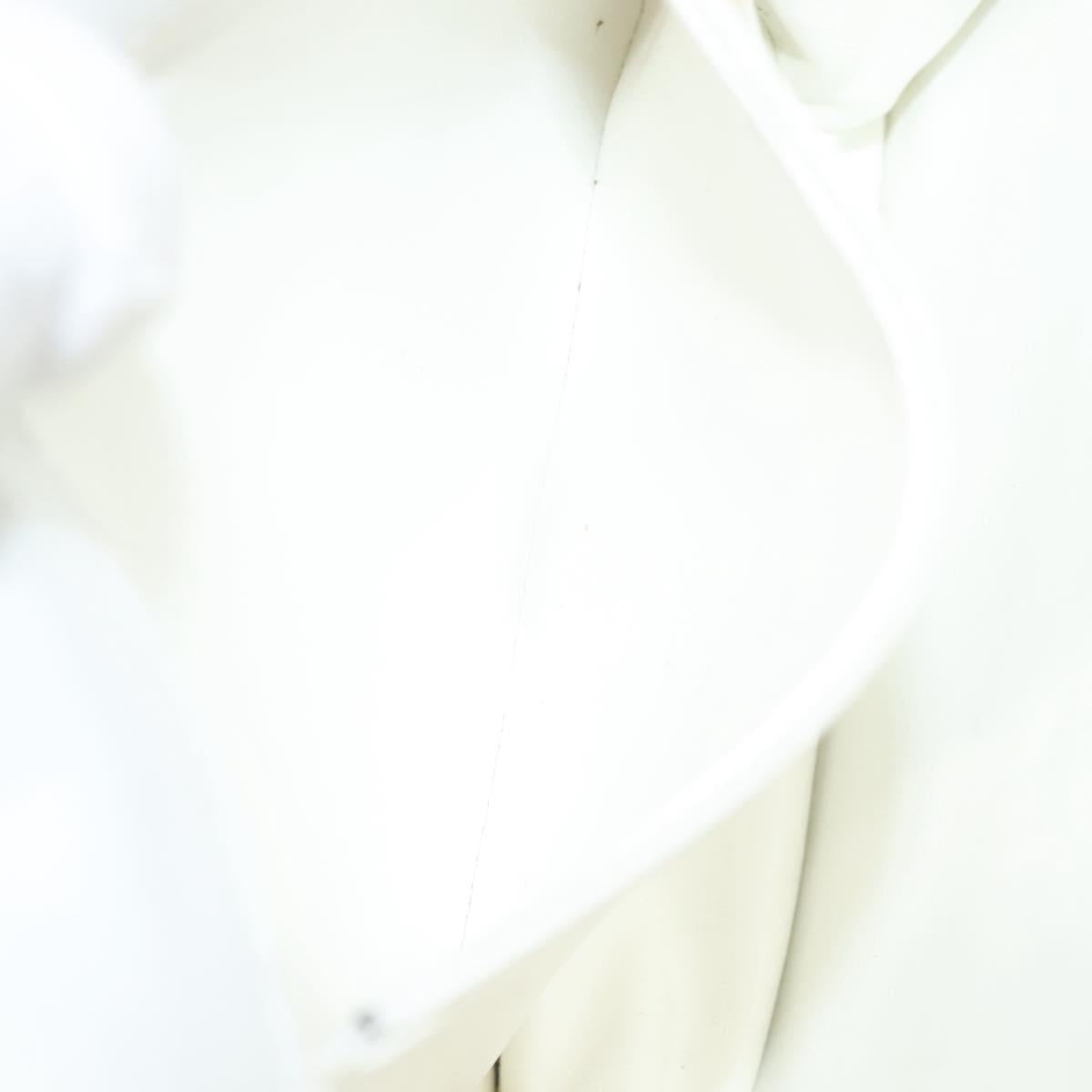 CHANEL Matelasse COCO Mark Chain Bag Lamb Skin White Gold CC Auth 122303V