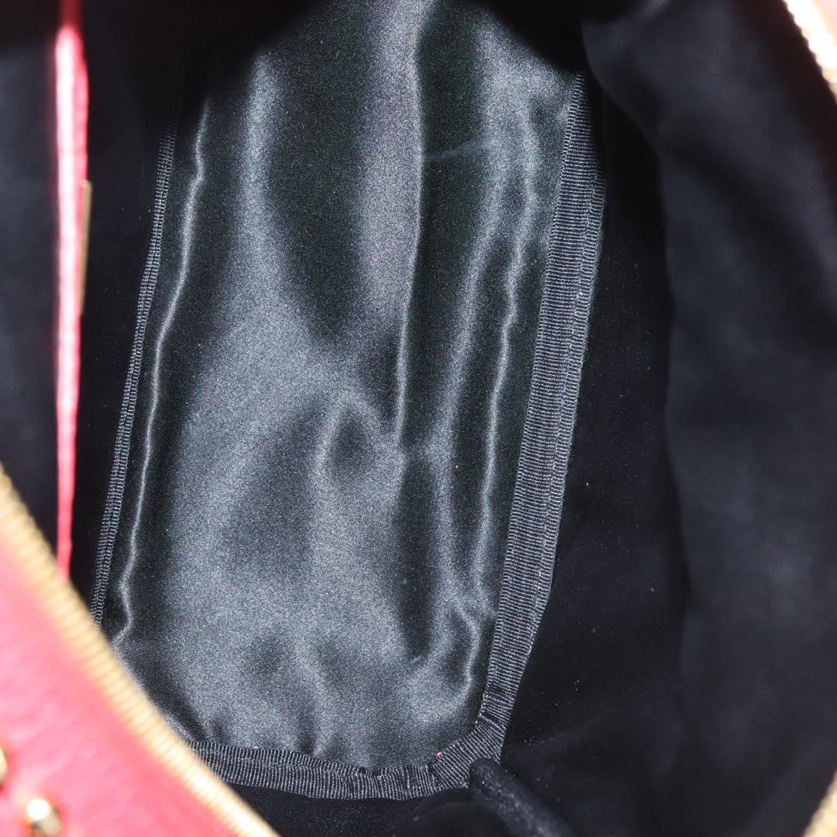 MCM Studs Backpack Leather Red Gold Auth 122310