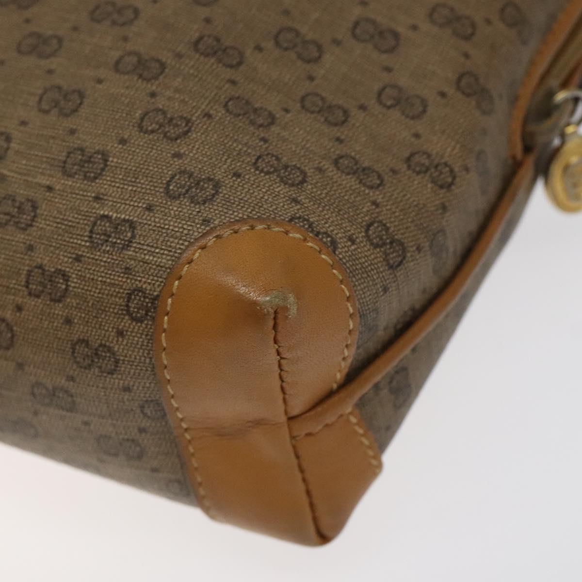 GUCCI Micro GG Supreme Shoulder Bag PVC Brown Gold 007 115 0093 Auth 122311