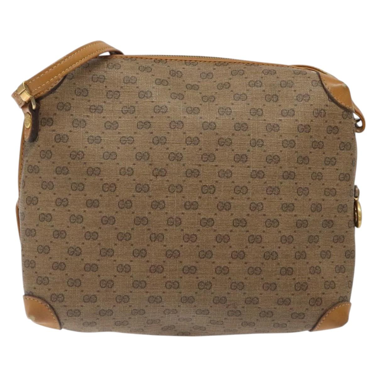 GUCCI Micro GG Supreme Shoulder Bag PVC Brown Gold 007 115 0093 Auth 122311