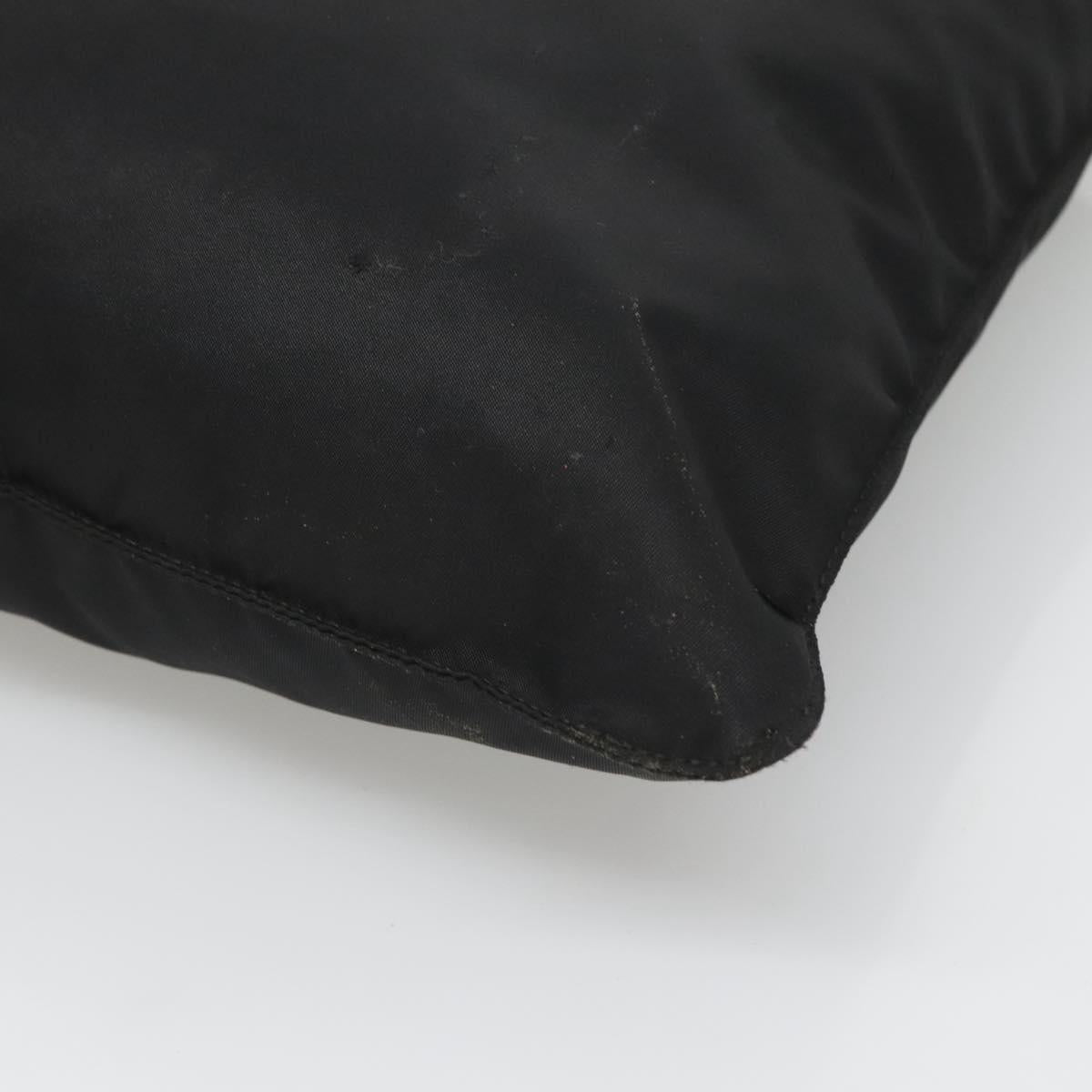 PRADA Shoulder Bag Nylon Black Silver Auth 122312