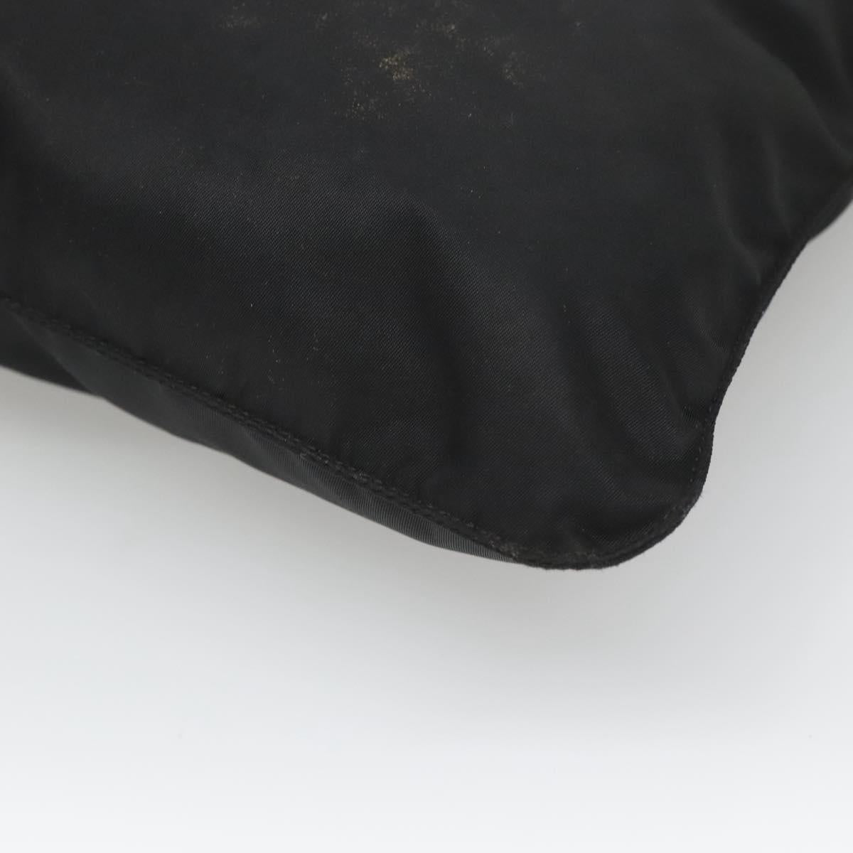 PRADA Shoulder Bag Nylon Black Silver Auth 122312