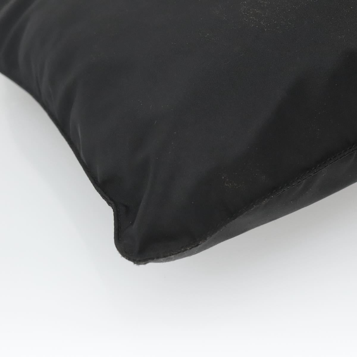 PRADA Shoulder Bag Nylon Black Silver Auth 122312