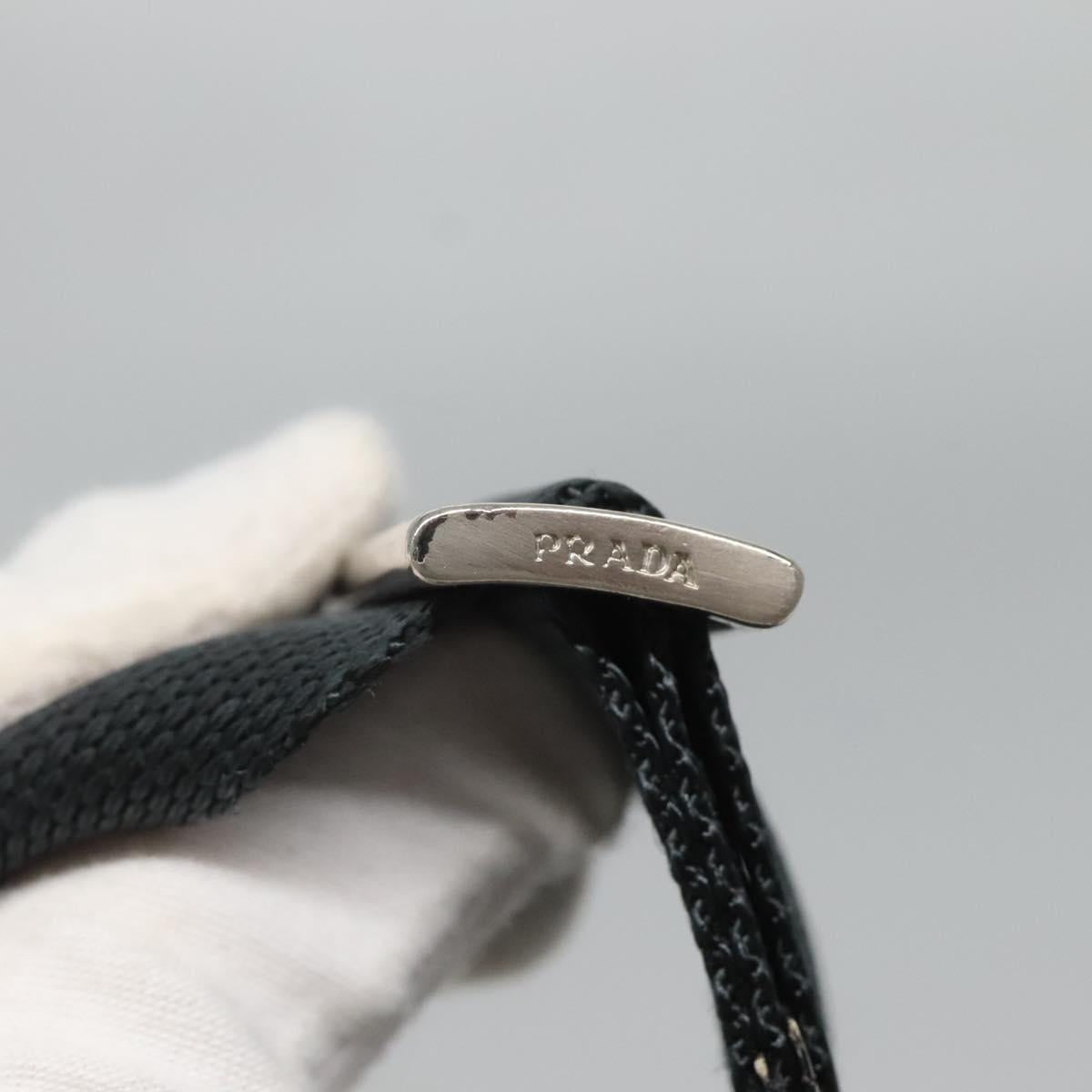 PRADA Shoulder Bag Nylon Black Silver Auth 122312