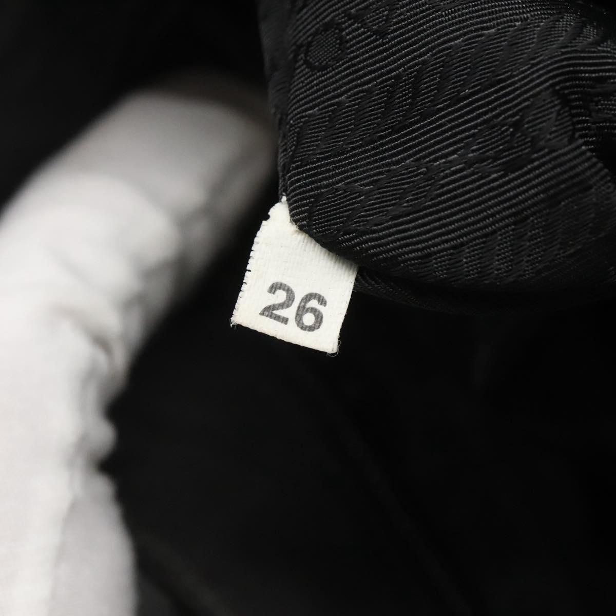 PRADA Shoulder Bag Nylon Black Silver Auth 122318