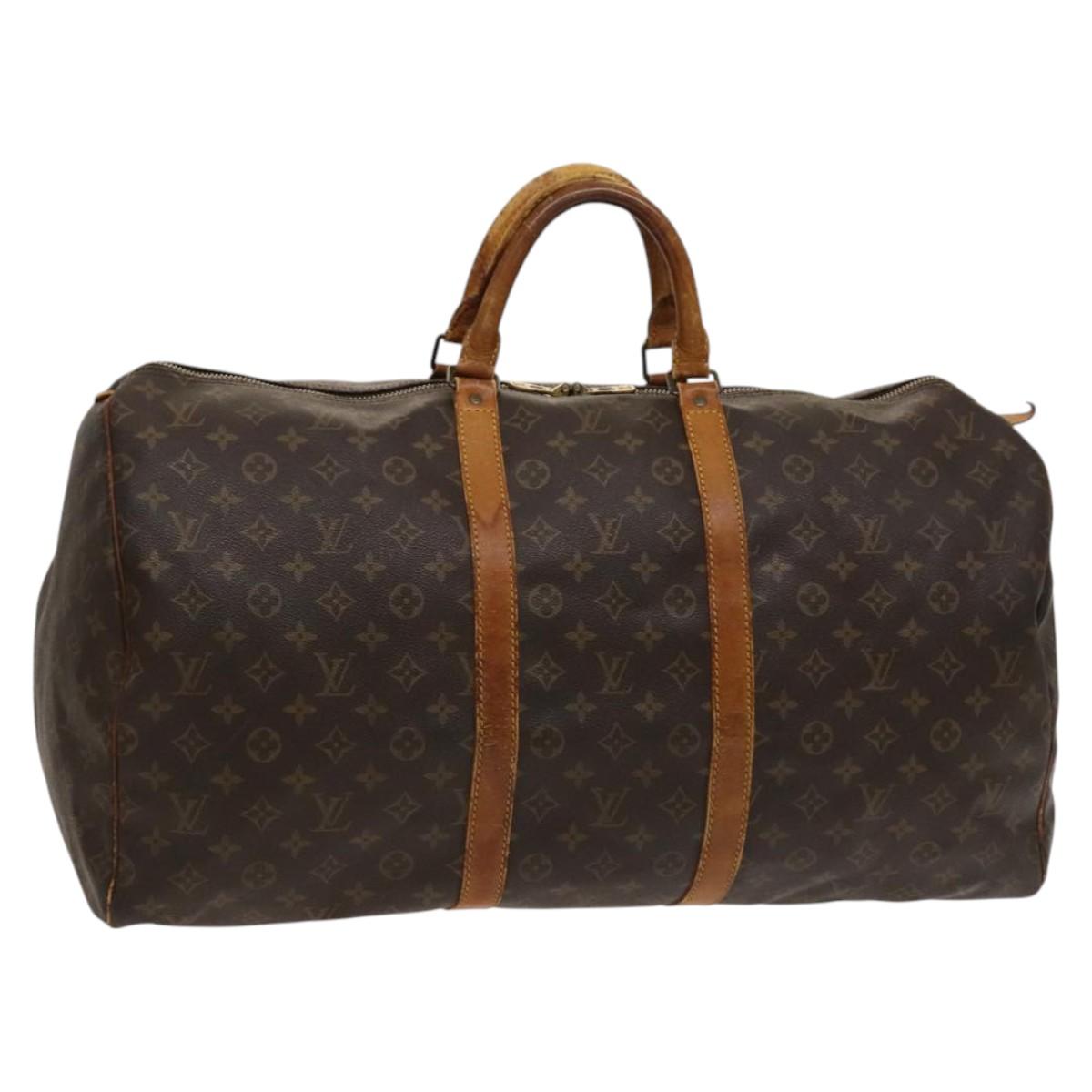 LOUIS VUITTON Monogram Keepall 55 Boston Bag M41424 LV Auth 122337