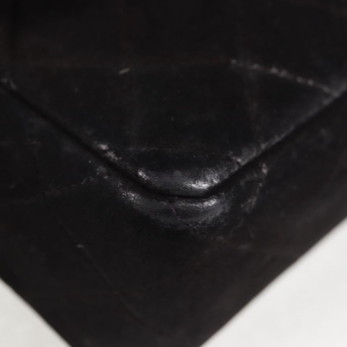 CHANEL Mini Matelasse 17 Single Flap Chain Bag Suede Purple Gold CC Auth 122356