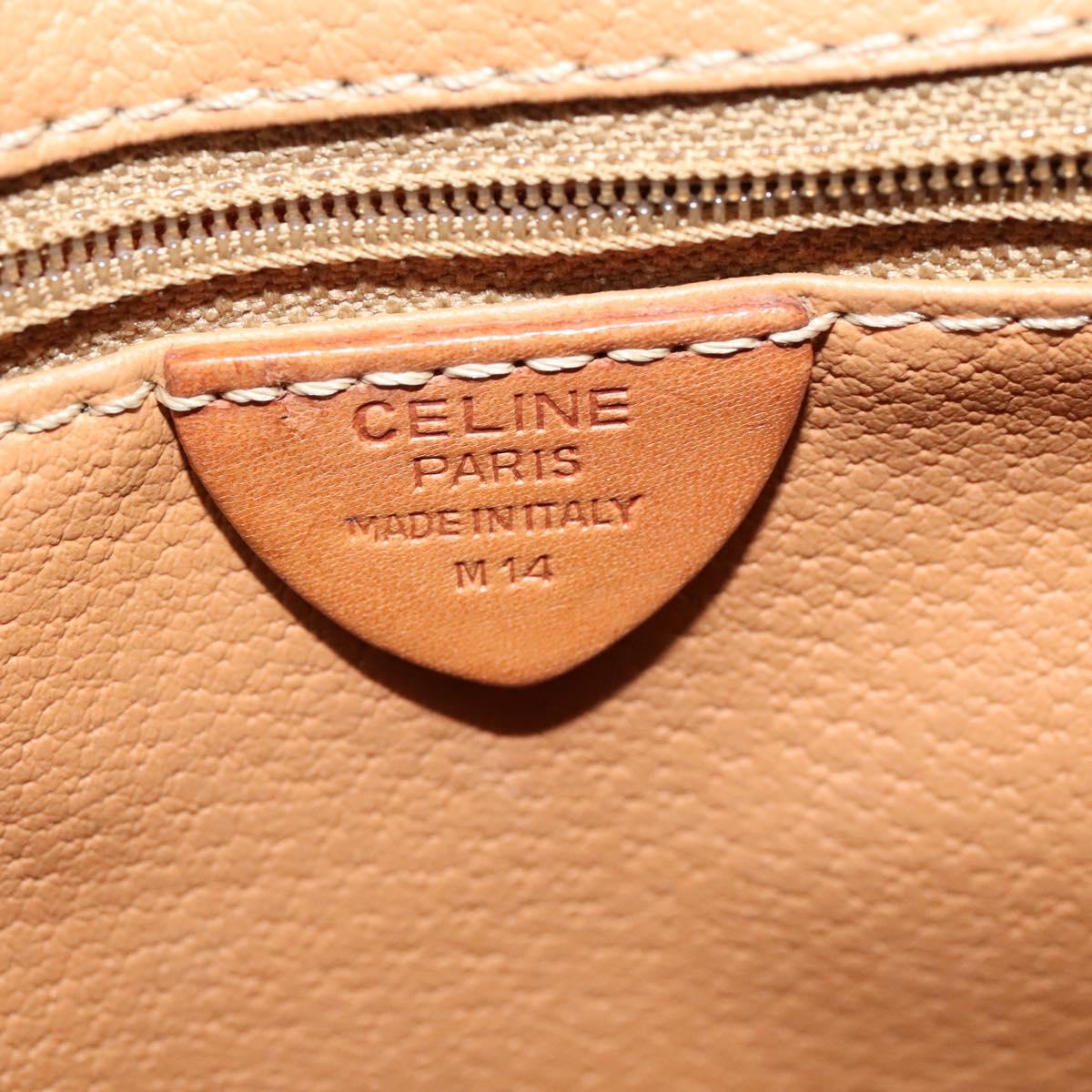 CELINE Macadam Canvas Shoulder Bag PVC Leather Brown Gold Auth 122373