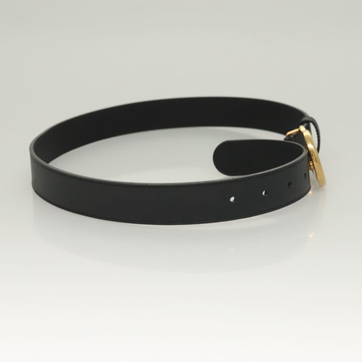 GUCCI GG Marmont Belt Leather 33.5"" Black Gold 414516 Auth 122376