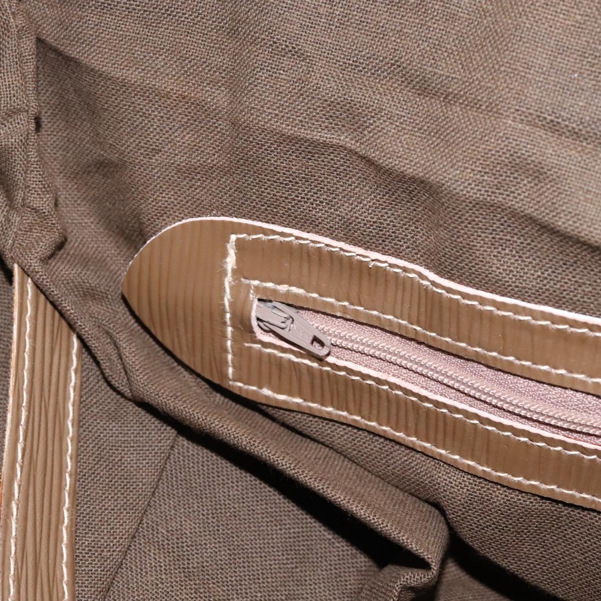 FENDI Zucchino Canvas Boston Bag Vintage Gold Beige Auth 122399