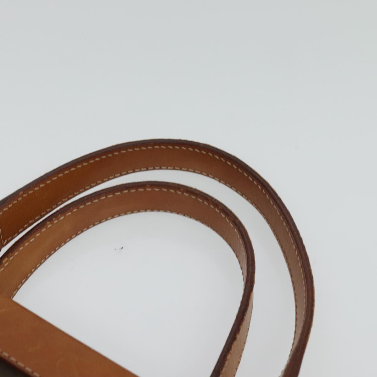 CELINE Macadam Canvas Hand Bag PVC Leather Brown Gold Auth 122440