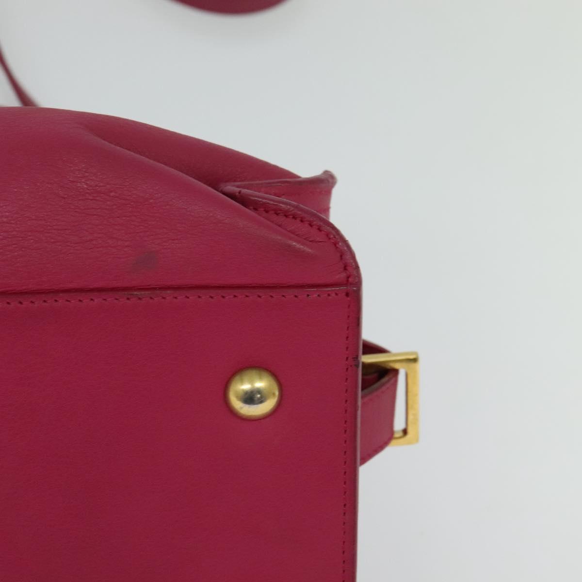 SAINT LAURENT Petit Cabas Hand Bag Leather 2way Pink Gold 311210 Auth 122446