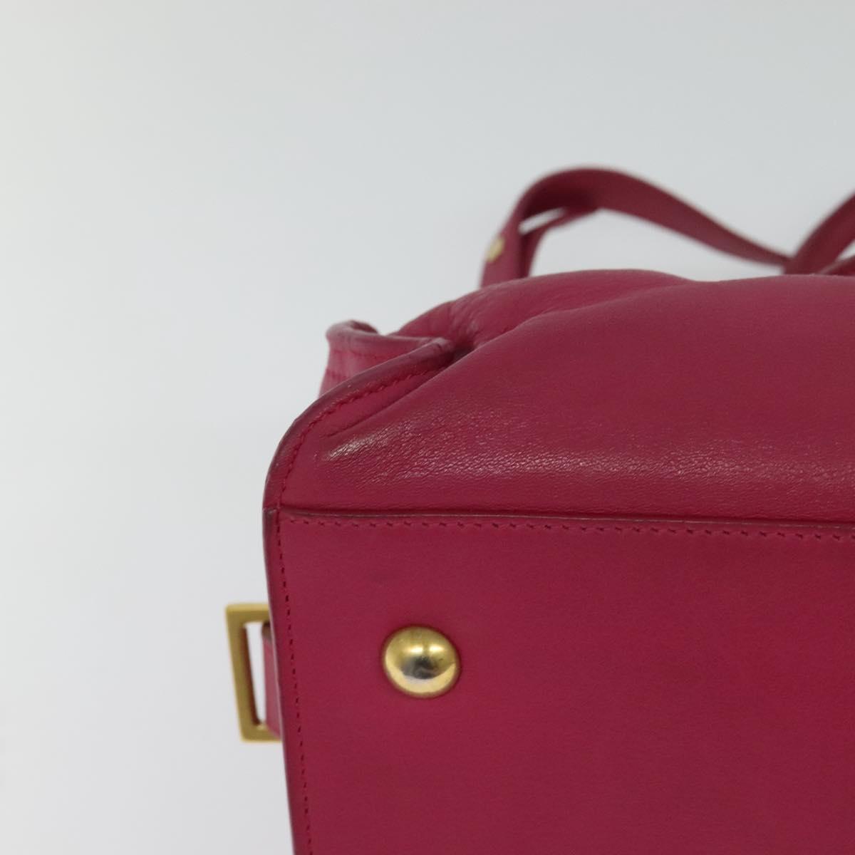 SAINT LAURENT Petit Cabas Hand Bag Leather 2way Pink Gold 311210 Auth 122446