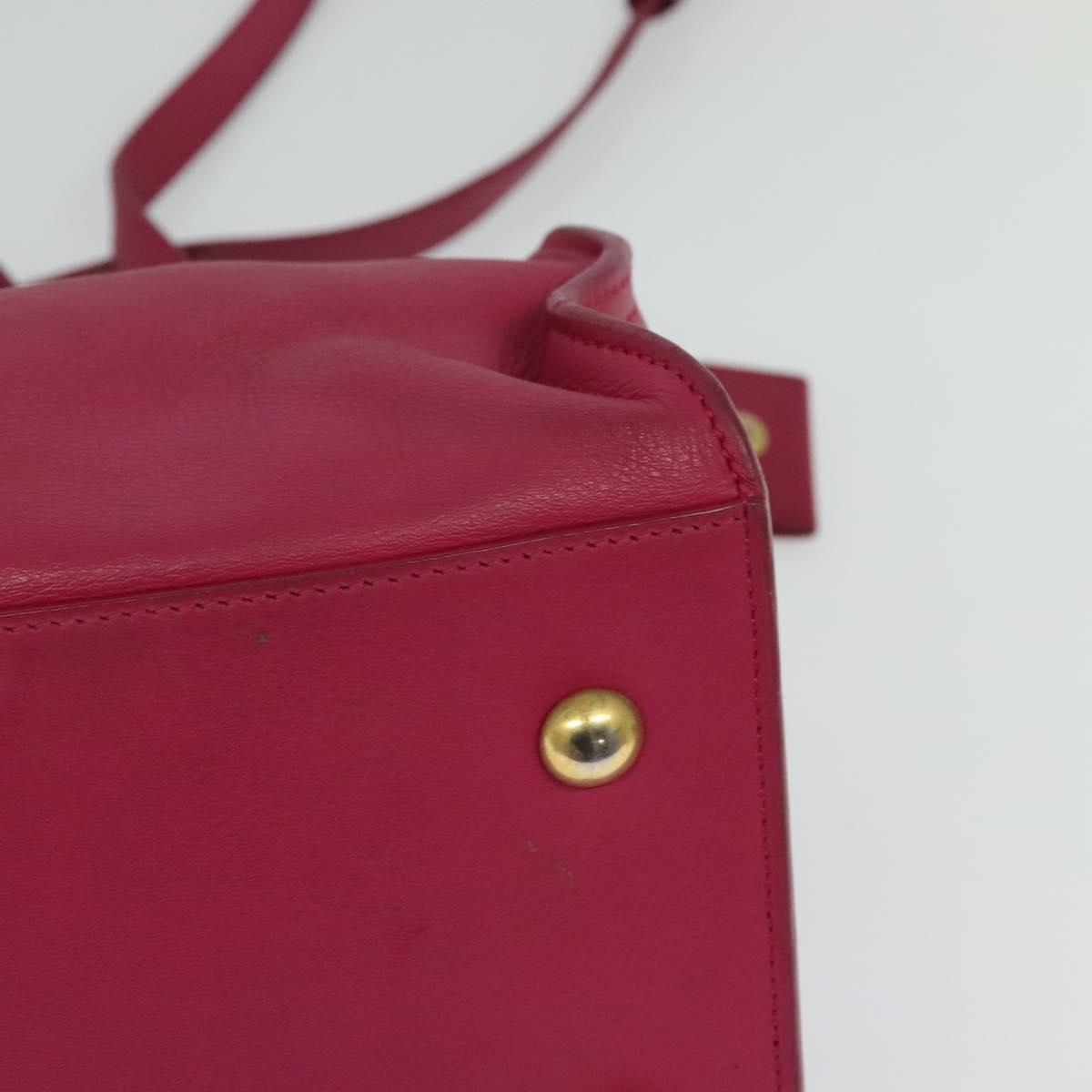 SAINT LAURENT Petit Cabas Hand Bag Leather 2way Pink Gold 311210 Auth 122446