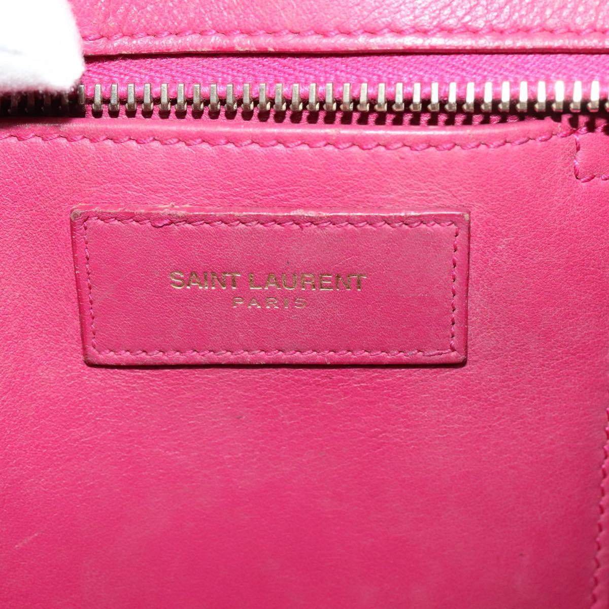 SAINT LAURENT Petit Cabas Hand Bag Leather 2way Pink Gold 311210 Auth 122446