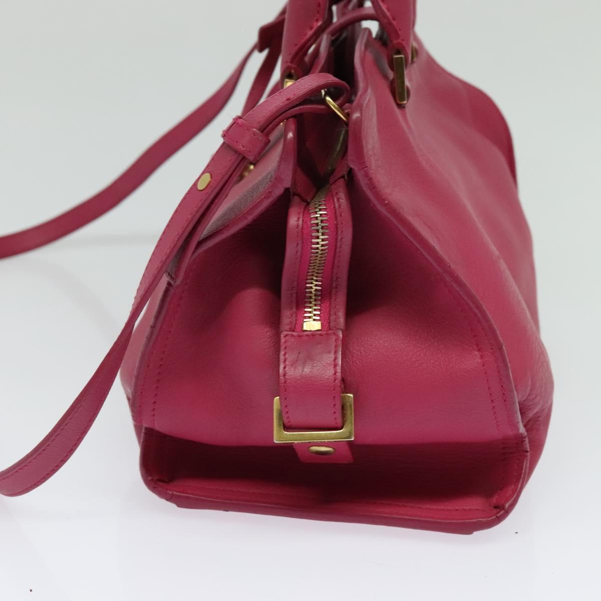 SAINT LAURENT Petit Cabas Hand Bag Leather 2way Pink Gold 311210 Auth 122446