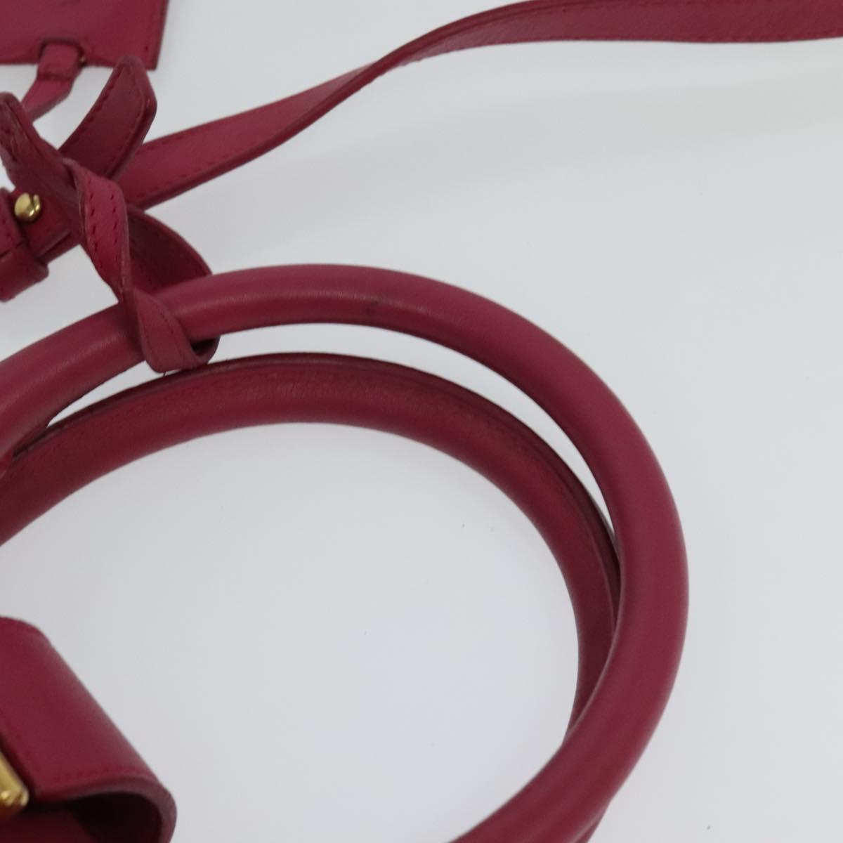 SAINT LAURENT Petit Cabas Hand Bag Leather 2way Pink Gold 311210 Auth 122446