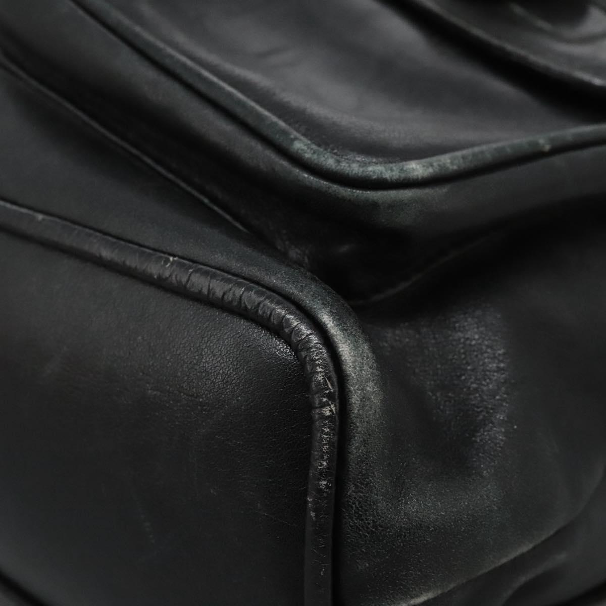 GUCCI Bamboo Backpack Leather Black Gold 003 2058 0016 Auth 122470
