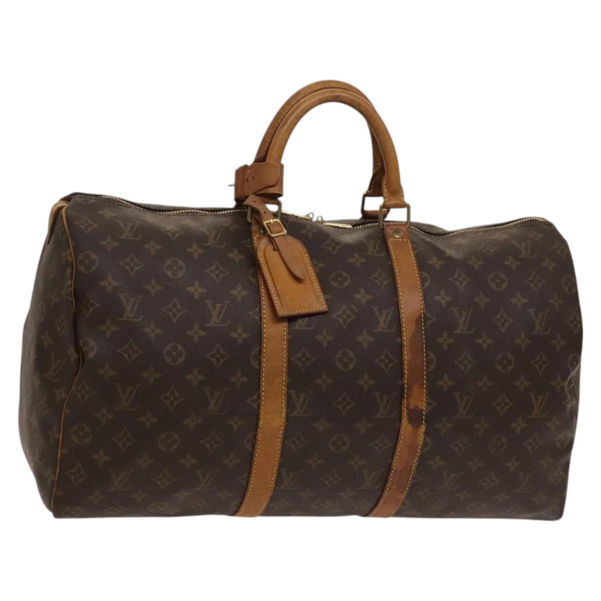LOUIS VUITTON Monogram Keepall 50 Boston Bag M41426 LV Auth 122483