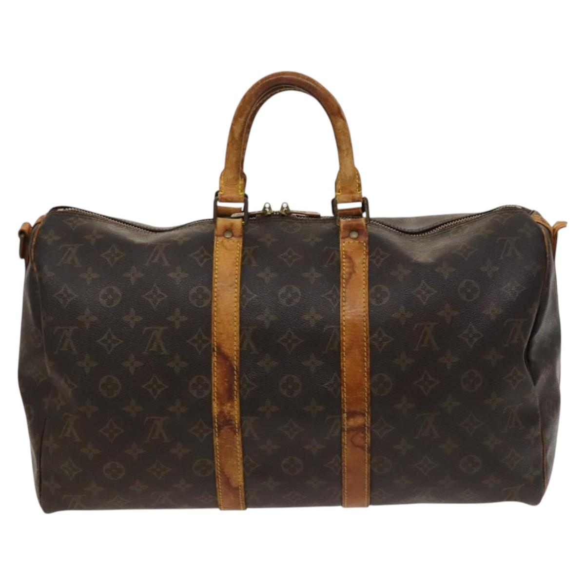 LOUIS VUITTON Monogram Keepall Bandouliere 45 Boston Bag M41418 LV Auth 122487