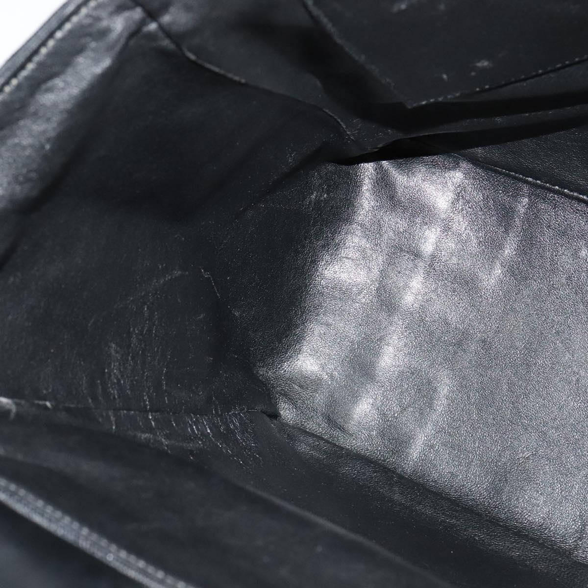 CHANEL Chain Tote Bag Cotton Black Gold CC Auth 122490