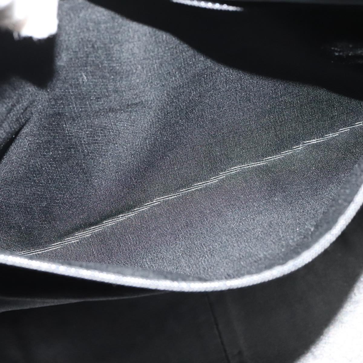 CHANEL Chain Tote Bag Cotton Black Gold CC Auth 122490