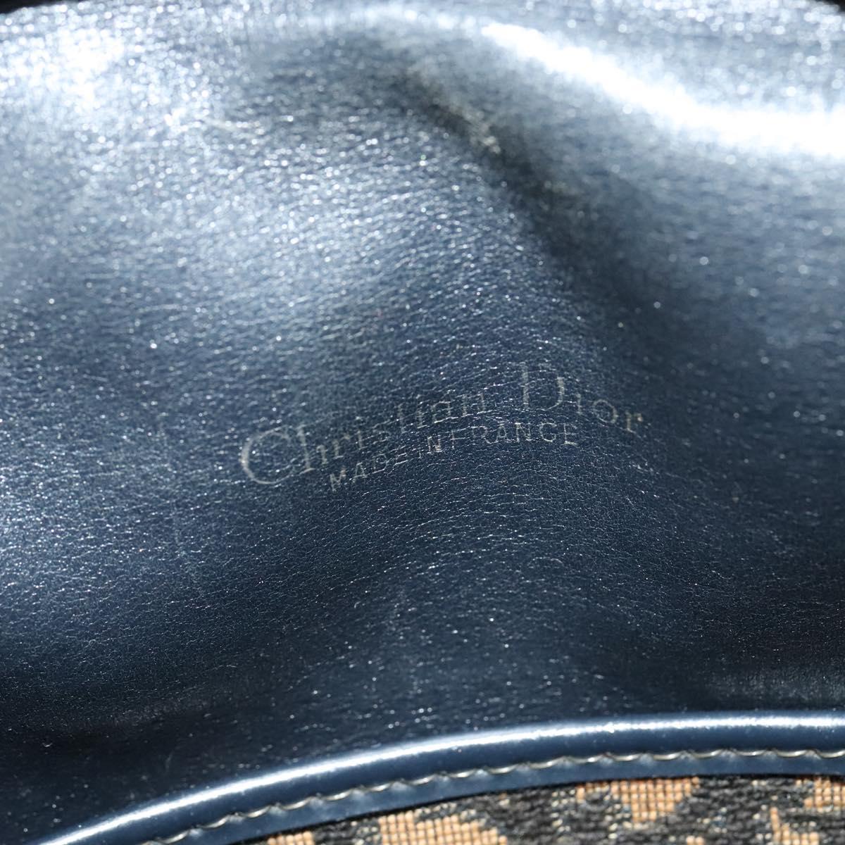 Christian Dior Trotter Canvas Hand Bag Navy Gold Auth 122491