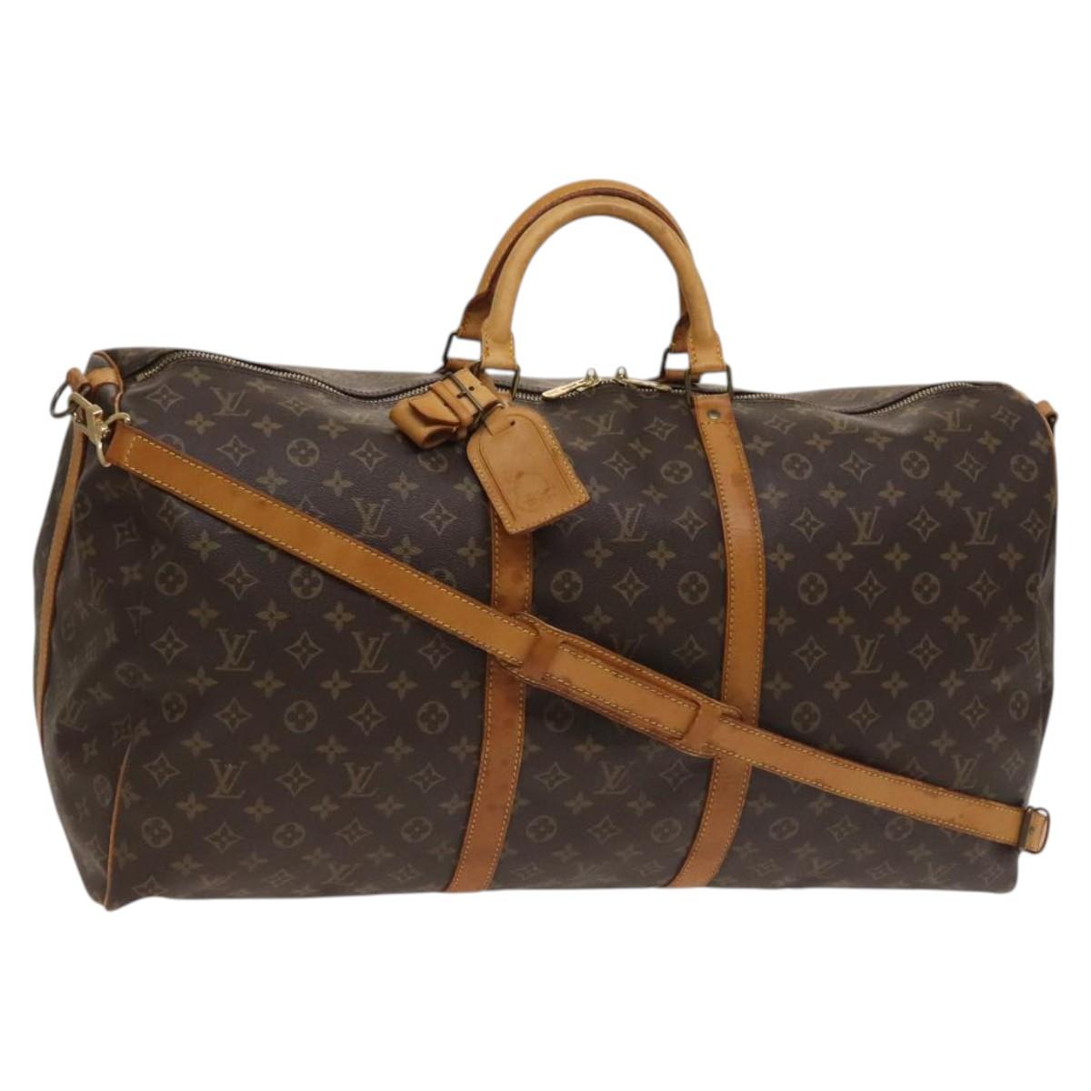 LOUIS VUITTON Monogram Keepall Bandouliere 60 Boston Bag M41412 LV Auth 122503