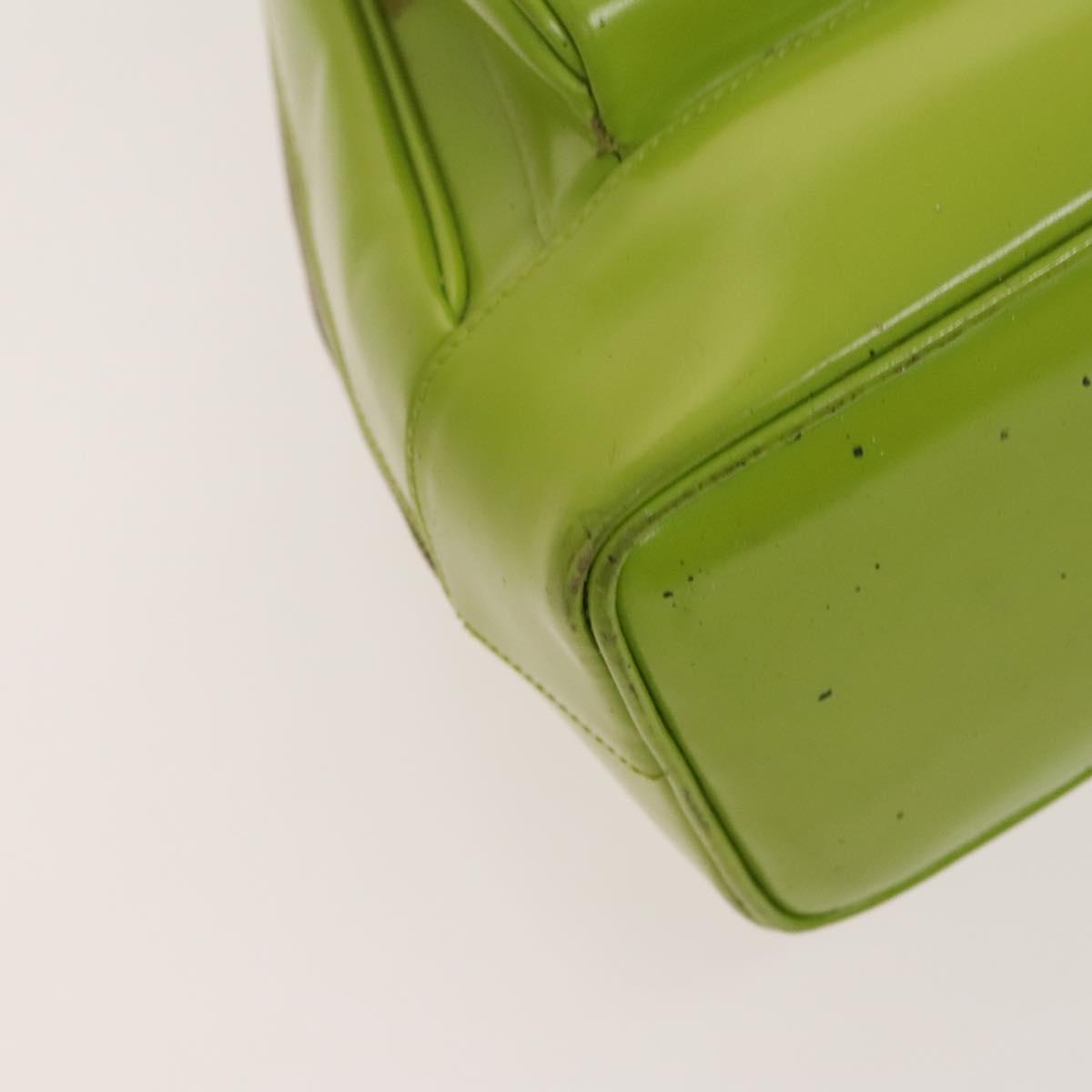 GUCCI Bamboo Body Bag Patent leather Green Auth 122510