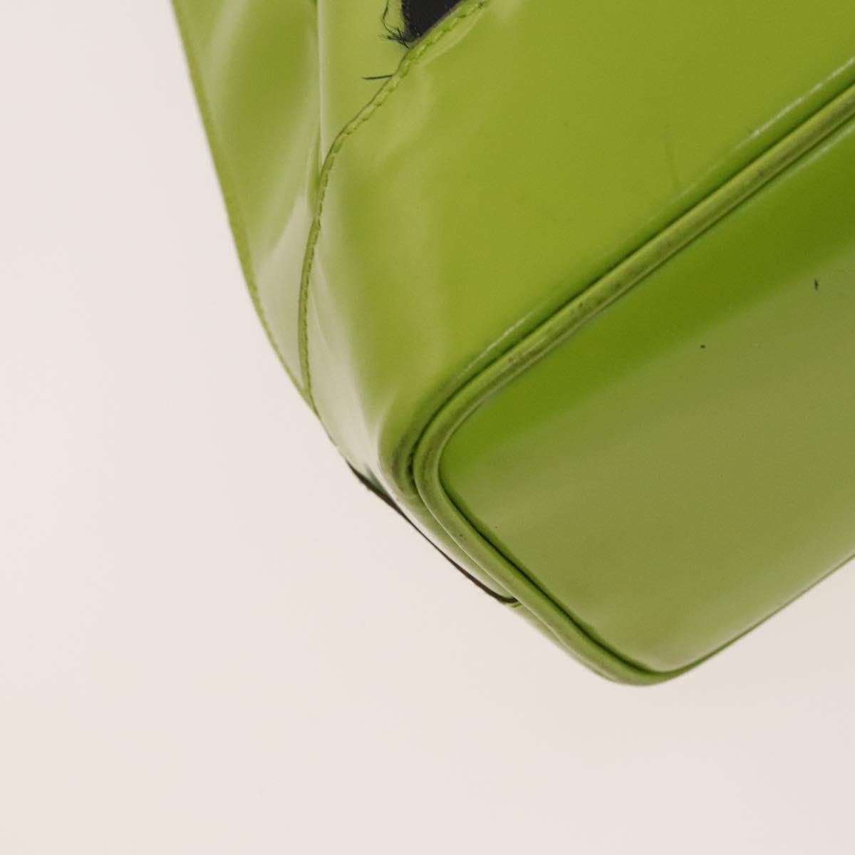 GUCCI Bamboo Body Bag Patent leather Green Auth 122510