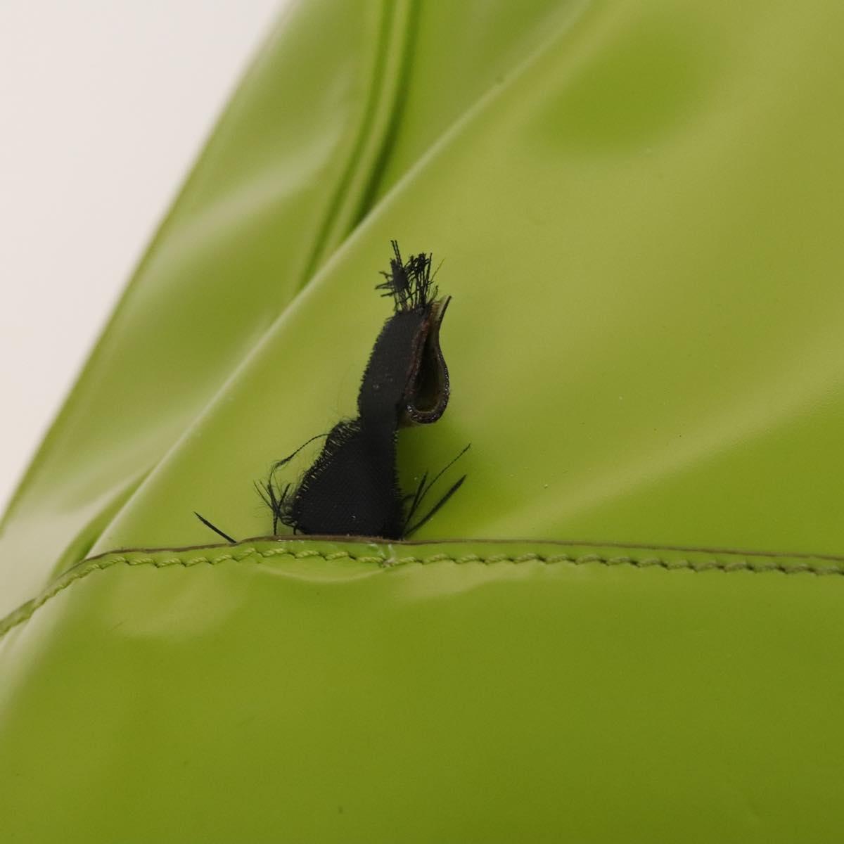 GUCCI Bamboo Body Bag Patent leather Green Auth 122510