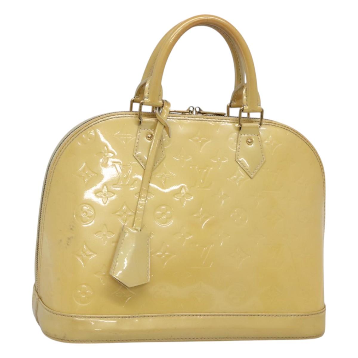 LOUIS VUITTON Monogram Vernis Alma PM Hand Bag Broncorail M91445 LV Auth 122513