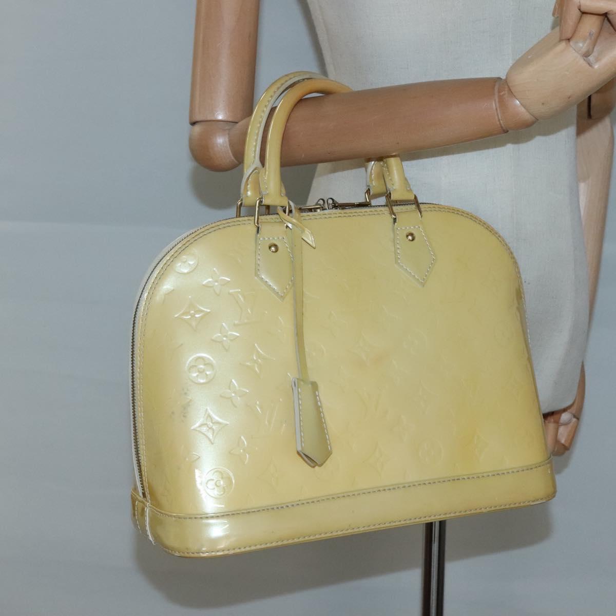 LOUIS VUITTON Monogram Vernis Alma PM Hand Bag Broncorail M91445 LV Auth 122513