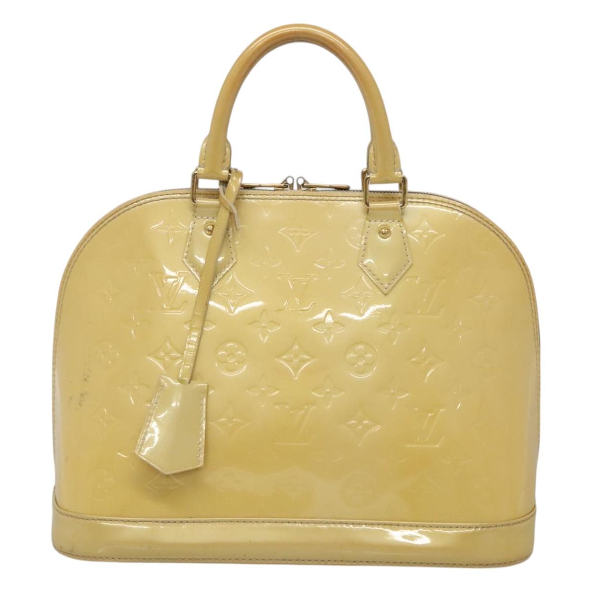 LOUIS VUITTON Monogram Vernis Alma PM Hand Bag Broncorail M91445 LV Auth 122513