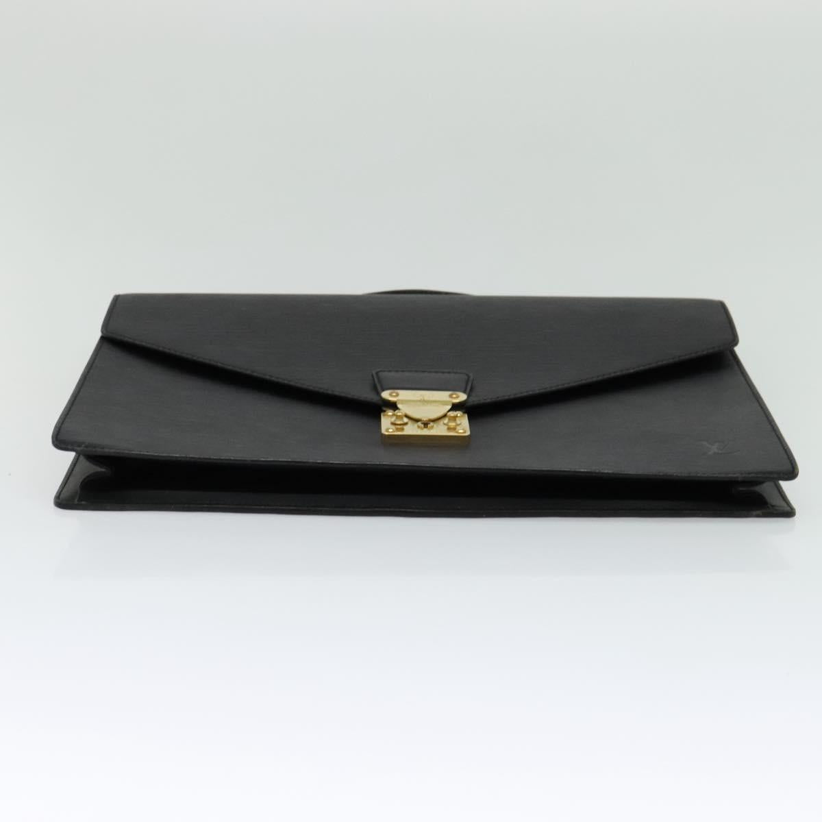 LOUIS VUITTON Epi Porte Documents Bandouliere Black M54462 LV Auth 122570