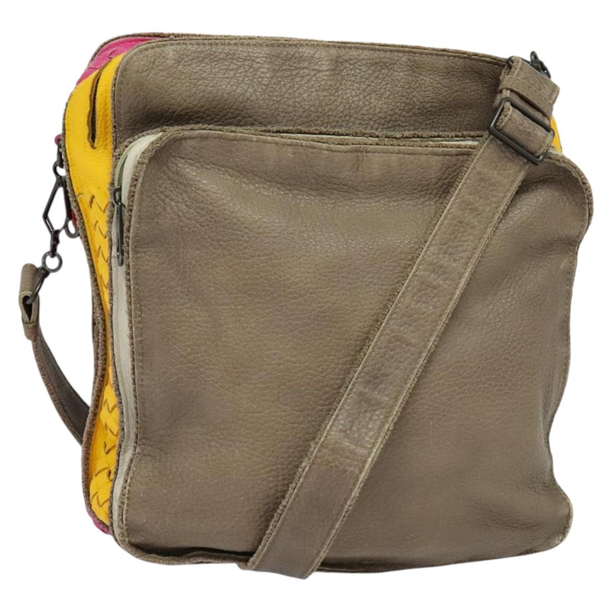 BOTTEGA VENETA INTRECCIATO Shoulder Bag Leather Multicolor Auth 122604